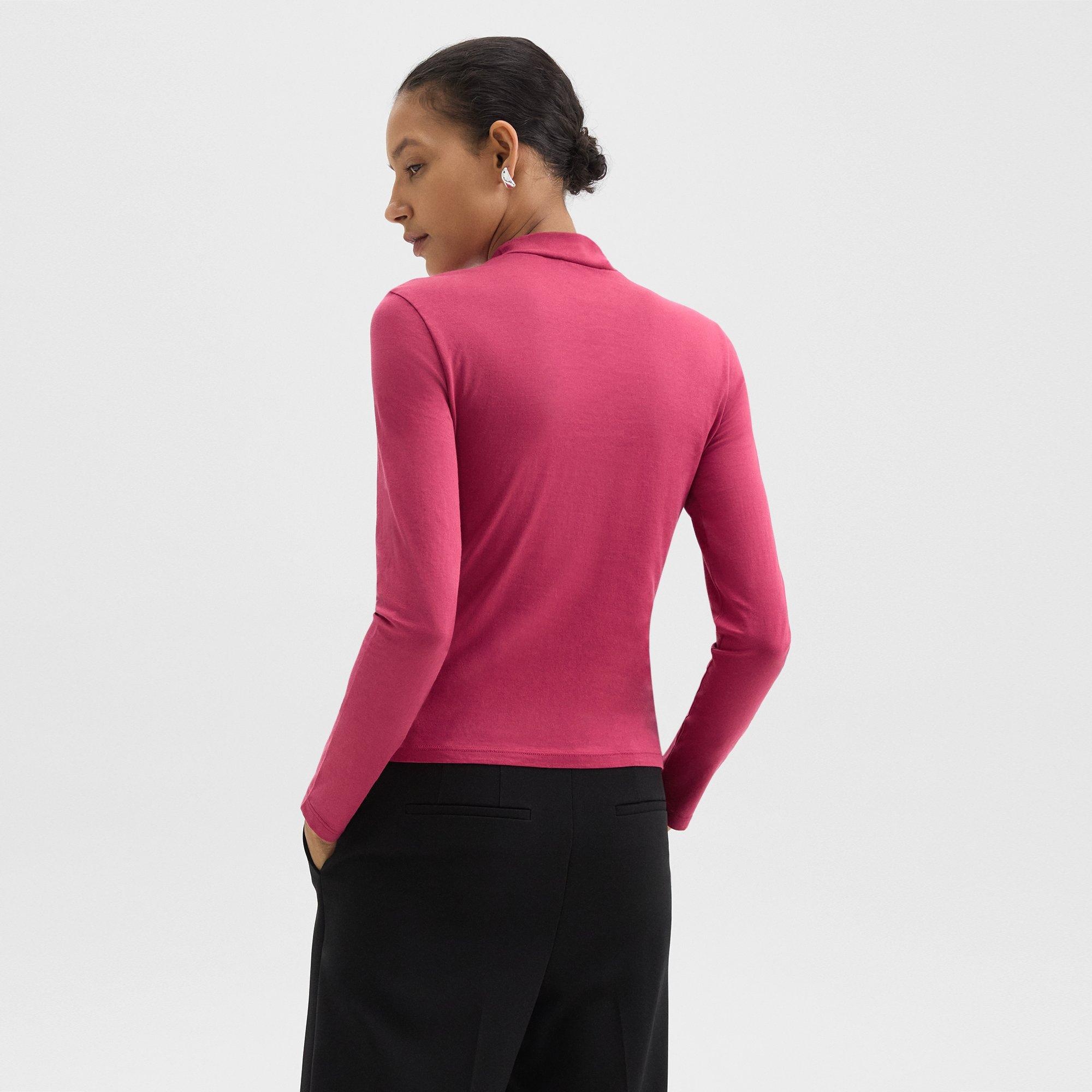 Tiny Mock Neck Tee in Organic Cotton - 4