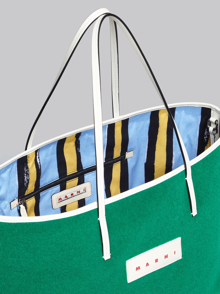 SMALL REVERSIBLE JANUS SHOPPING BAG IN GREEN FELT AND COTTON - 4