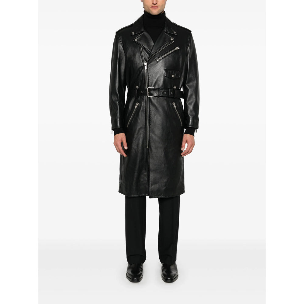 Saint Laurent Black Coats - Leather Coats Men - 3