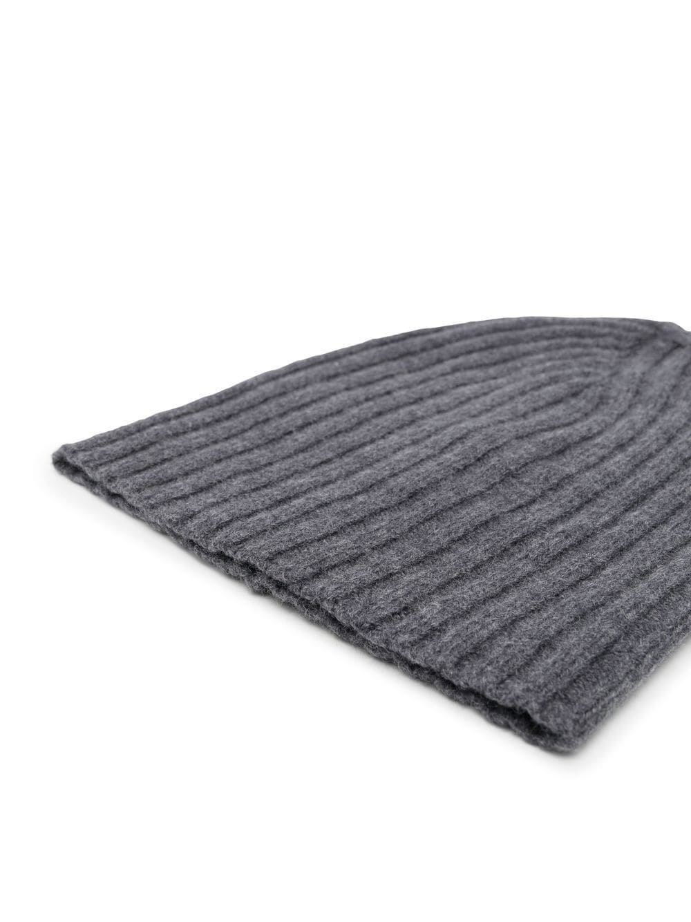 ribbed knit wool beanie - 2