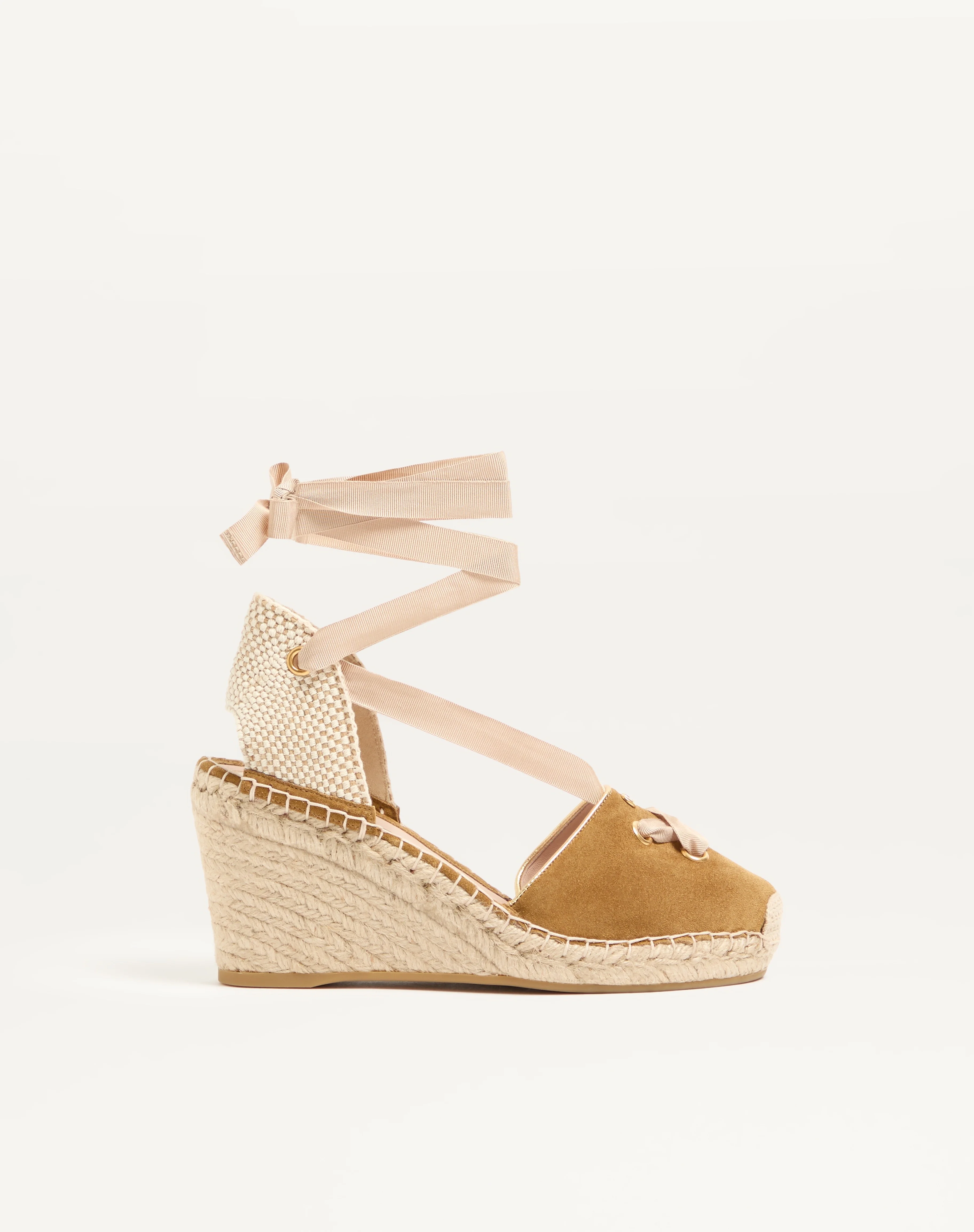RESORT WEDGE IN SPLIT LEATHER 75MM - 1