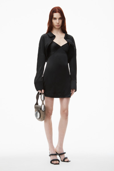 Alexander Wang pre-styled bolero & slip dress in satin outlook