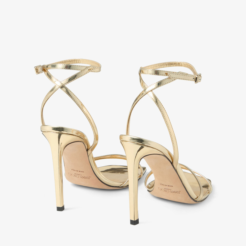JIMMY CHOO Metz 100
Gold Liquid Metal Leather Sandal outlook