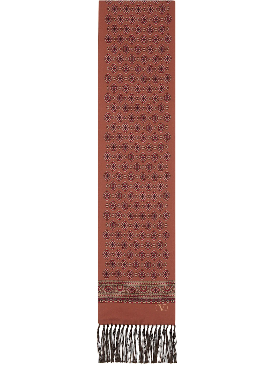 Burgundy Fringe Scarf - 1