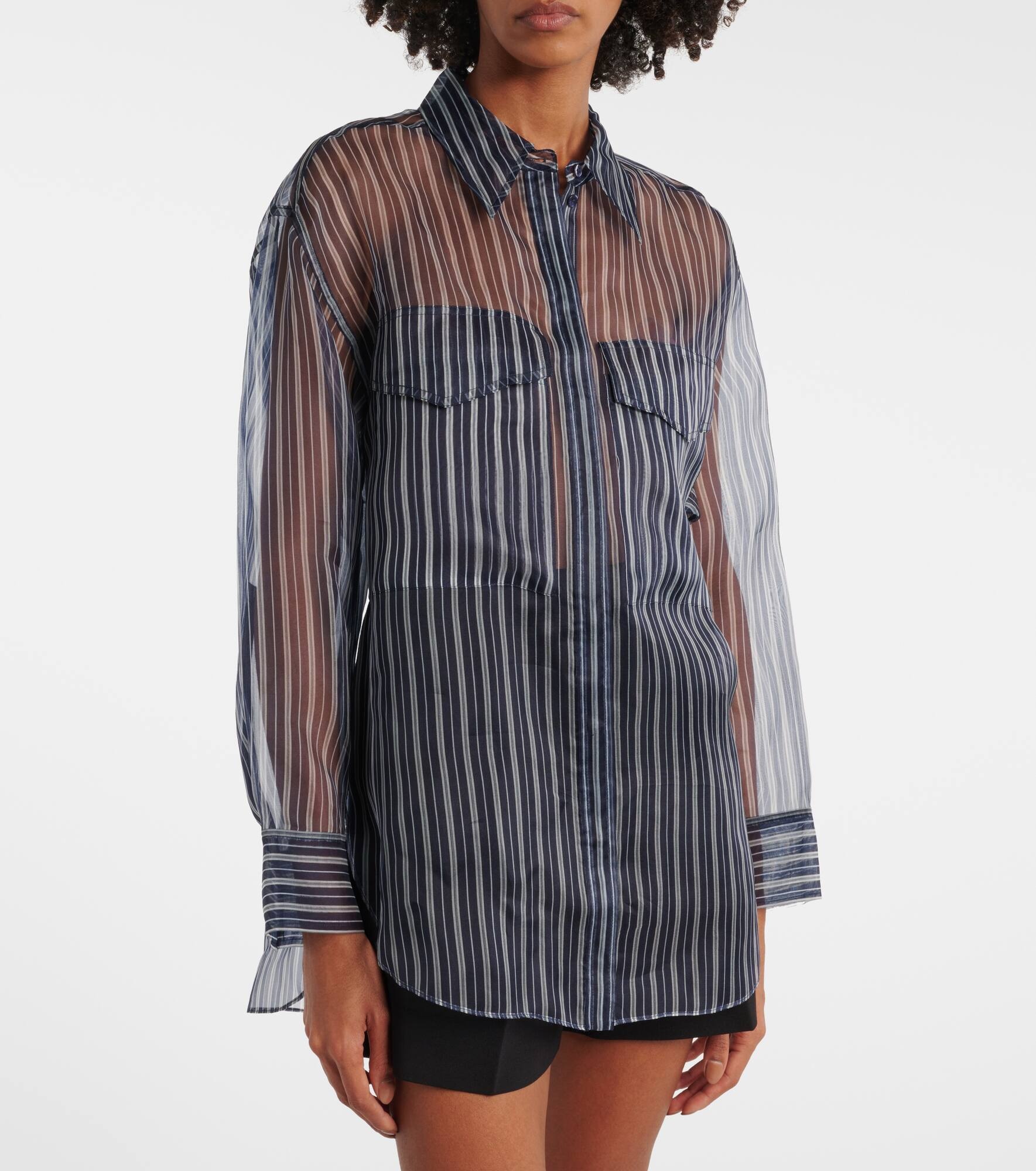 Striped silk organza blouse - 6