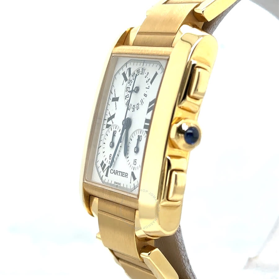 Pre-owned Cartier Tank Francaise Chronograph Quartz Silver Dial Men's Watch W50005R2 - 4