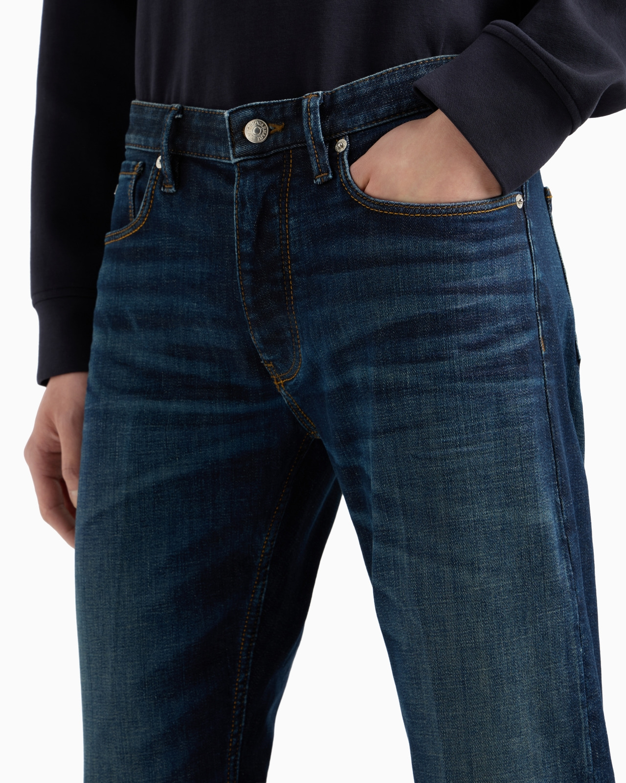 J75 Slim-fit, stone-washed stretch denim jeans with dirty-effect treatment - 5