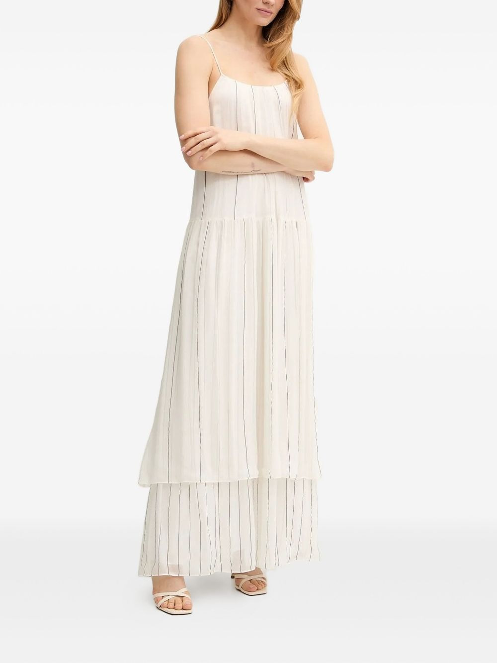 tiered striped maxi dress - 2