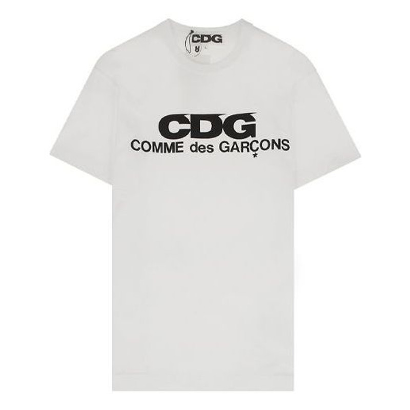 COMME des GARCONS CDG Classical Logo Applique Short-sleeve Tee Unisex White SZ-T005-051-2 - 1