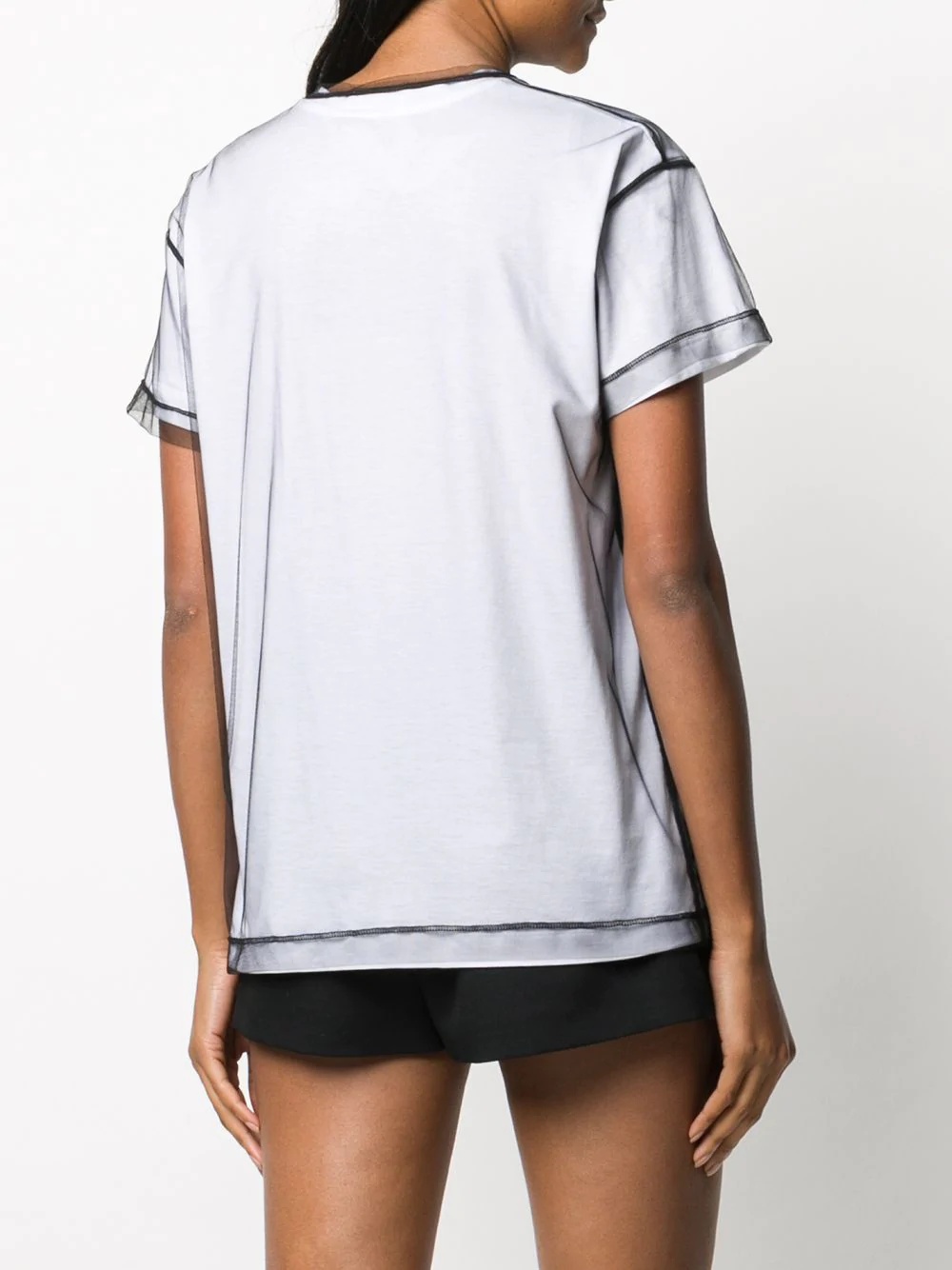 layered mesh T-shirt - 4