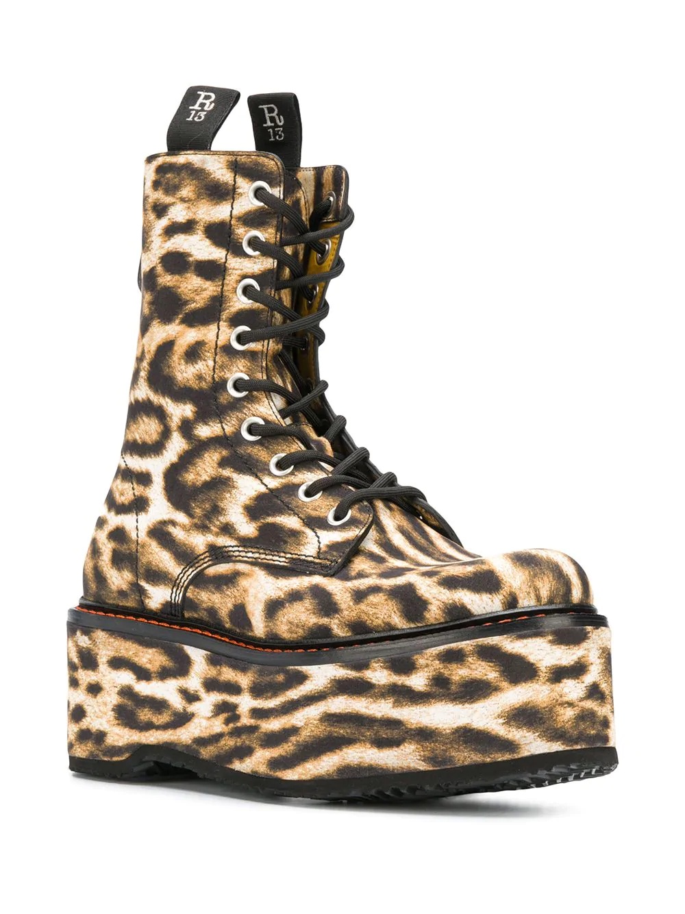 leopard print platform boots  - 2