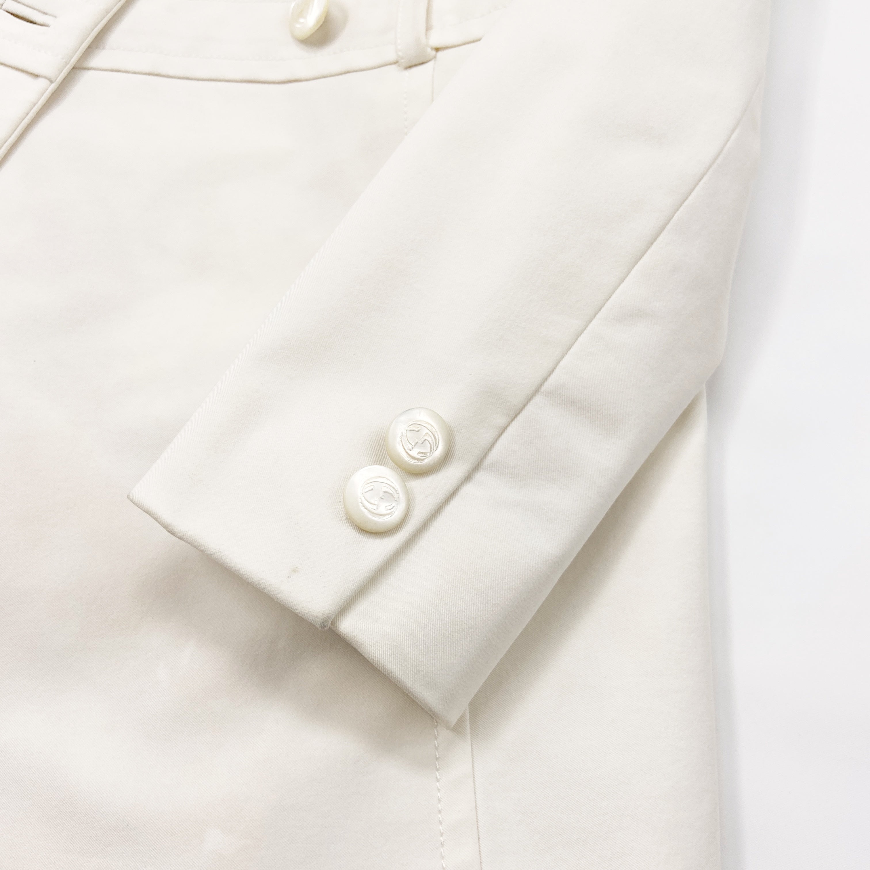 Gucci Spring 1996 Tom Ford Double-Breasted White Short Coat 38 - 13