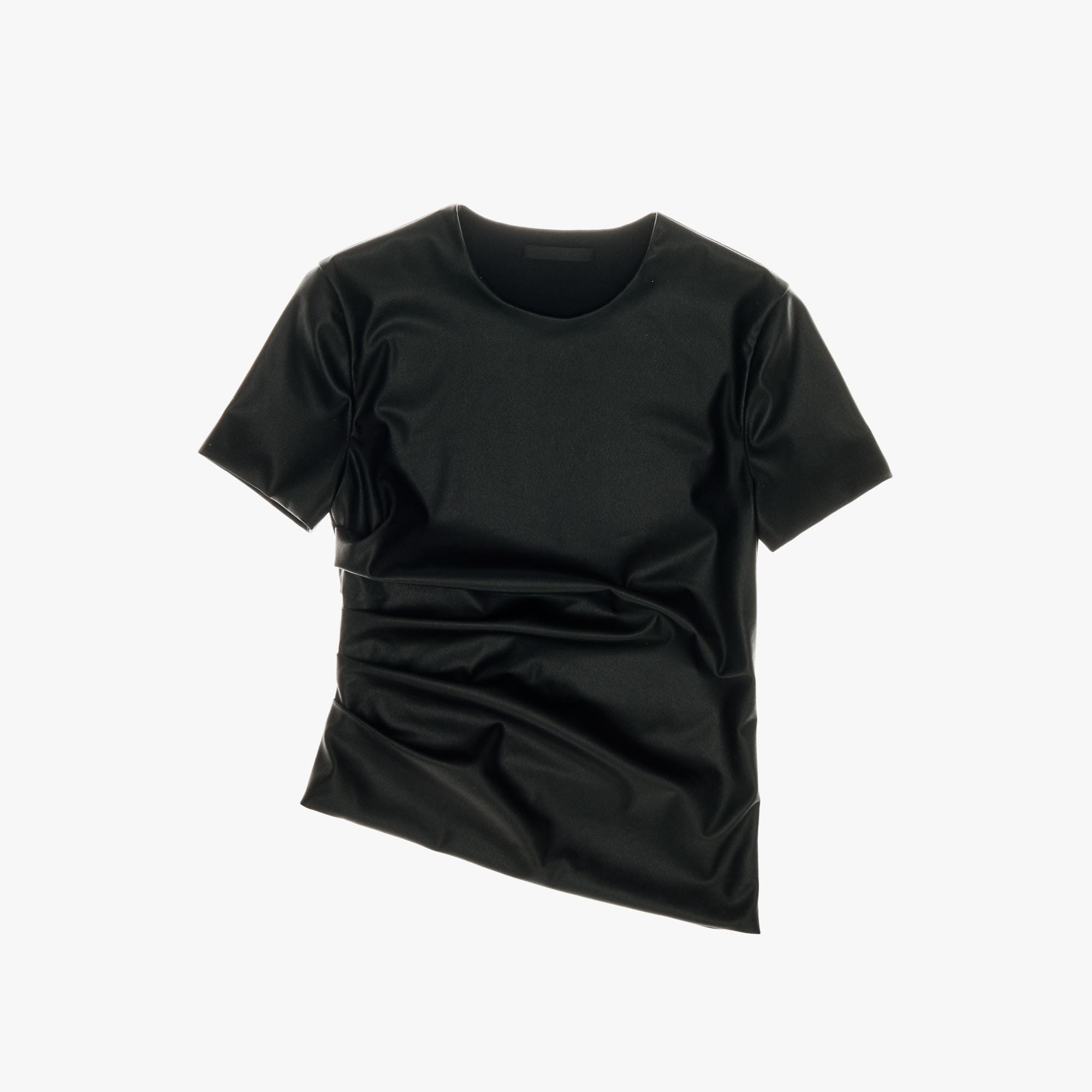 FAUX LEATHER TWIST TEE - 1