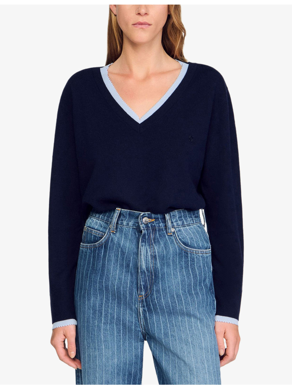 V-Neck Wool and Cashmere Jumper - 3