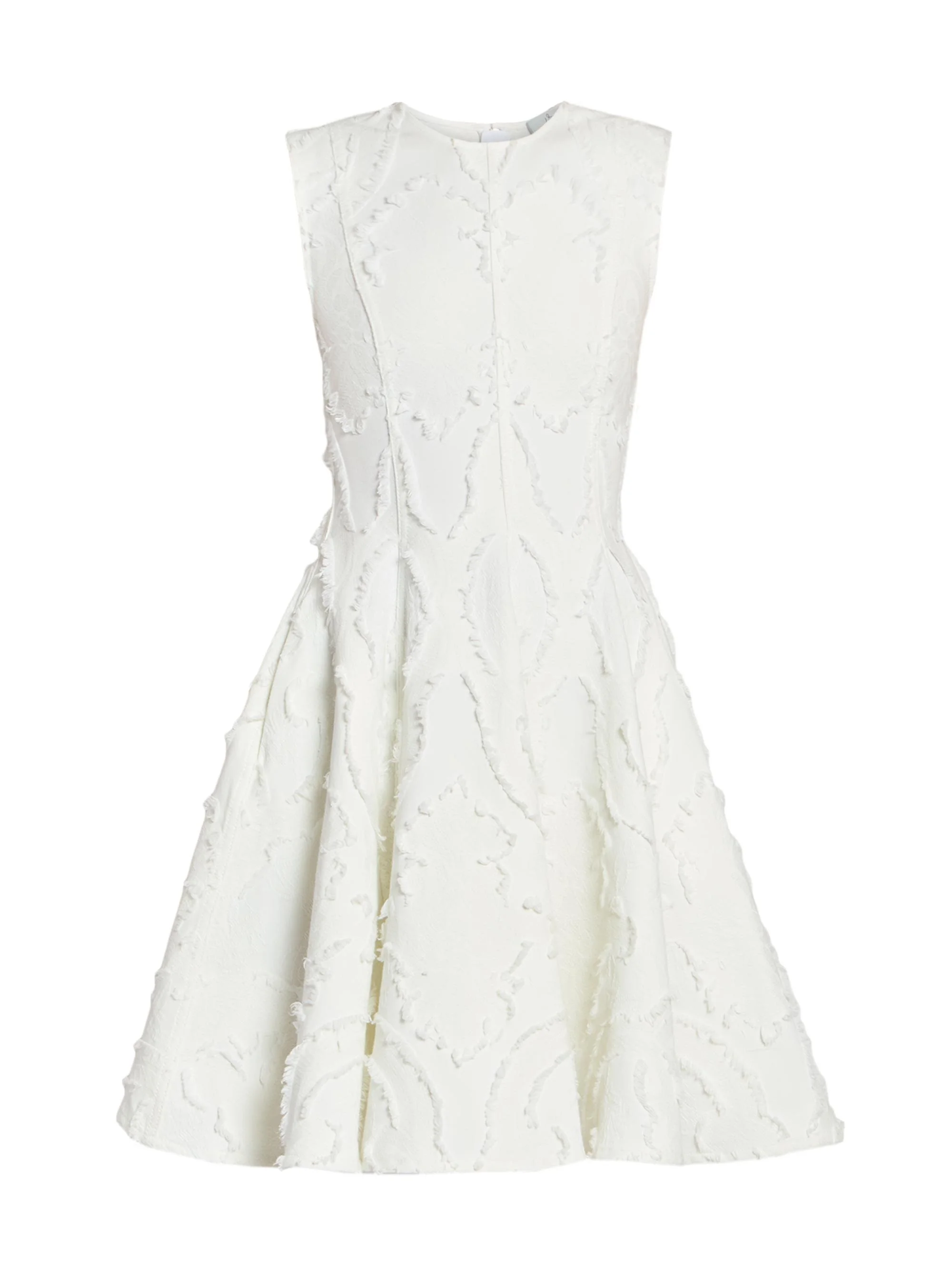 Women's Textured Denim Fit & Flare Minidress - Ivory - 1