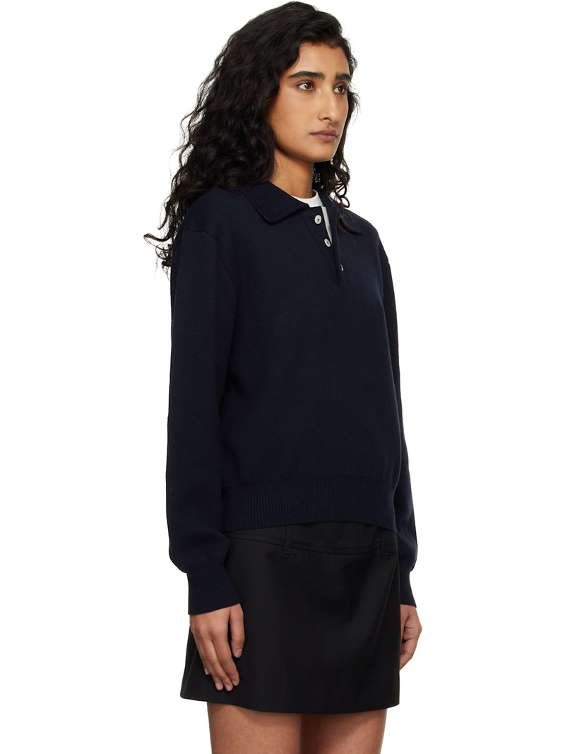 Navy Cashmere Collared Polo 2