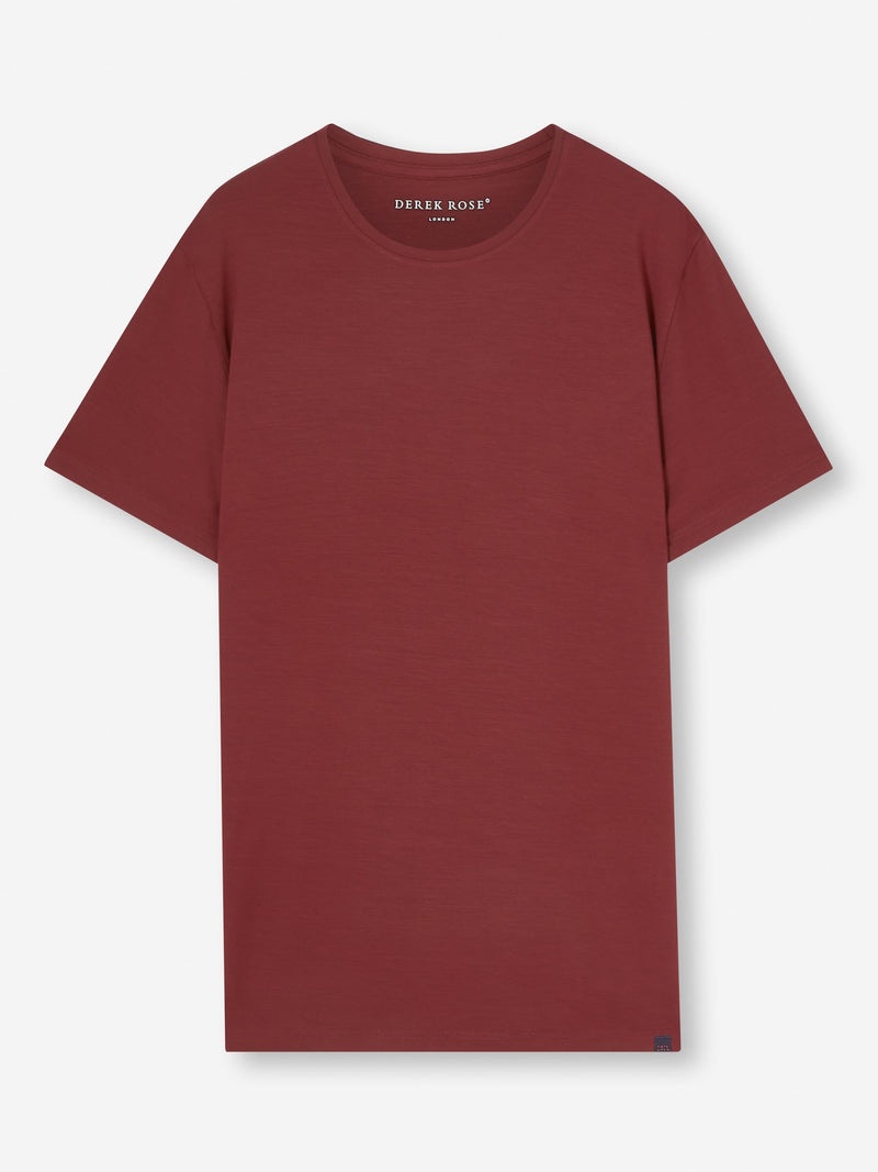 Men's T-Shirt Basel Micro Modal Stretch Burgundy - 1