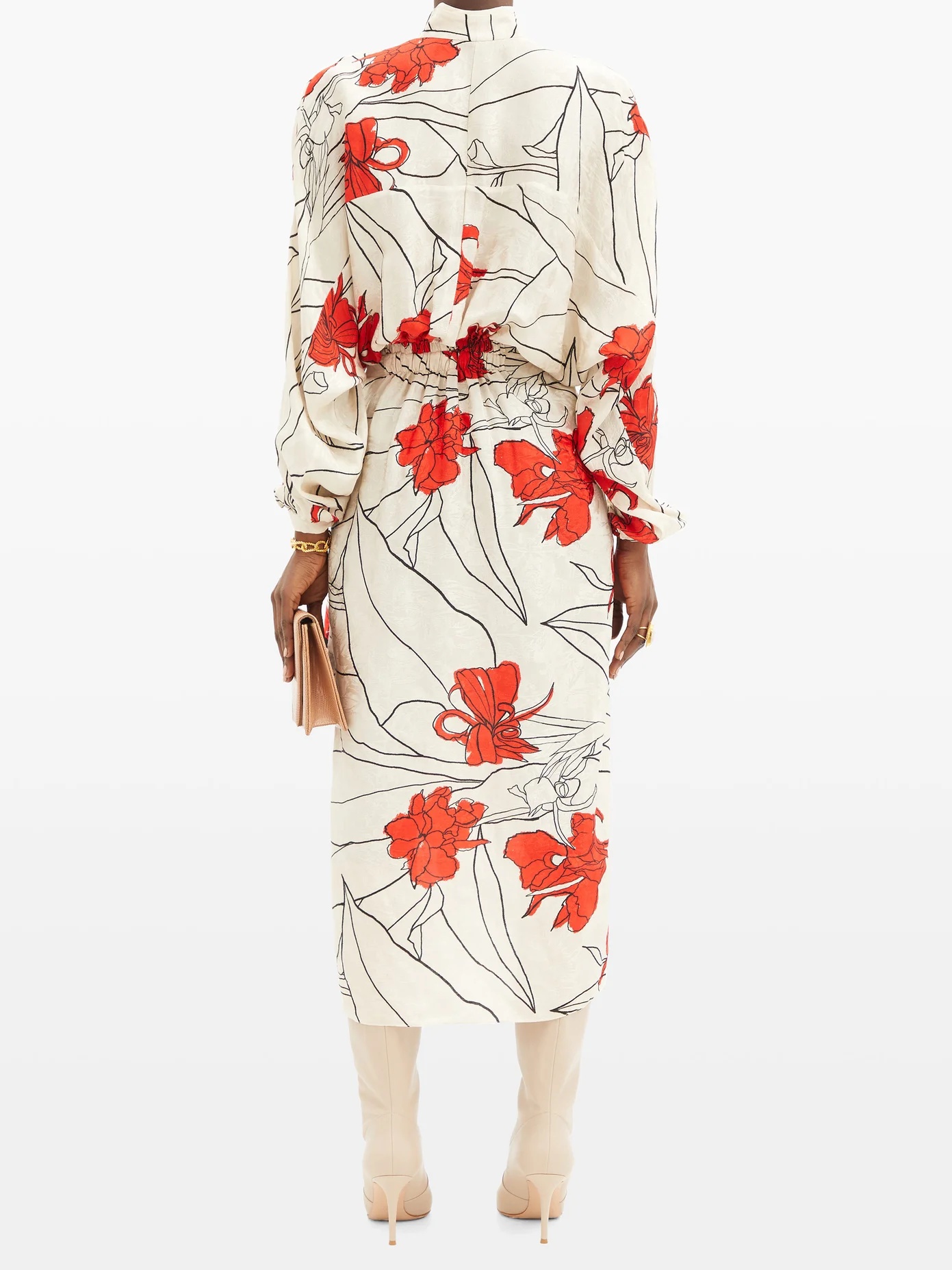 Romantic Message floral-print crepe wrap dress - 5