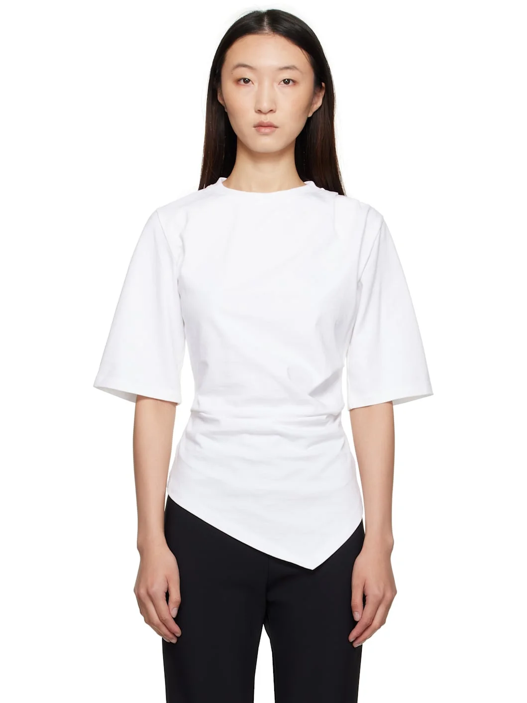 White Reinvented Twisted T-Shirt - 1