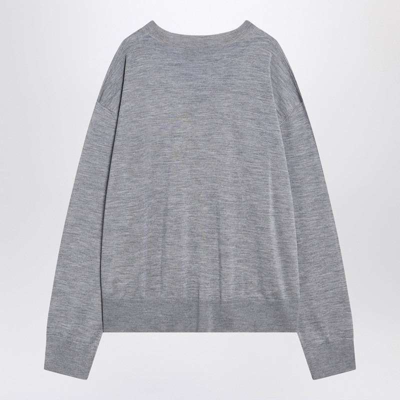 Ami Paris Gray Ami De Coeur sweater in wool and silk - 2