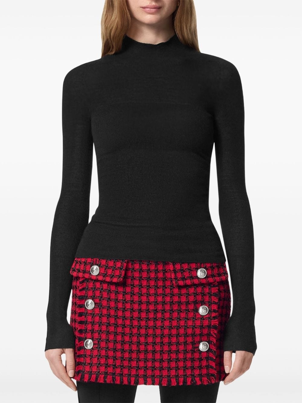 wool ribbed-knit top - 2