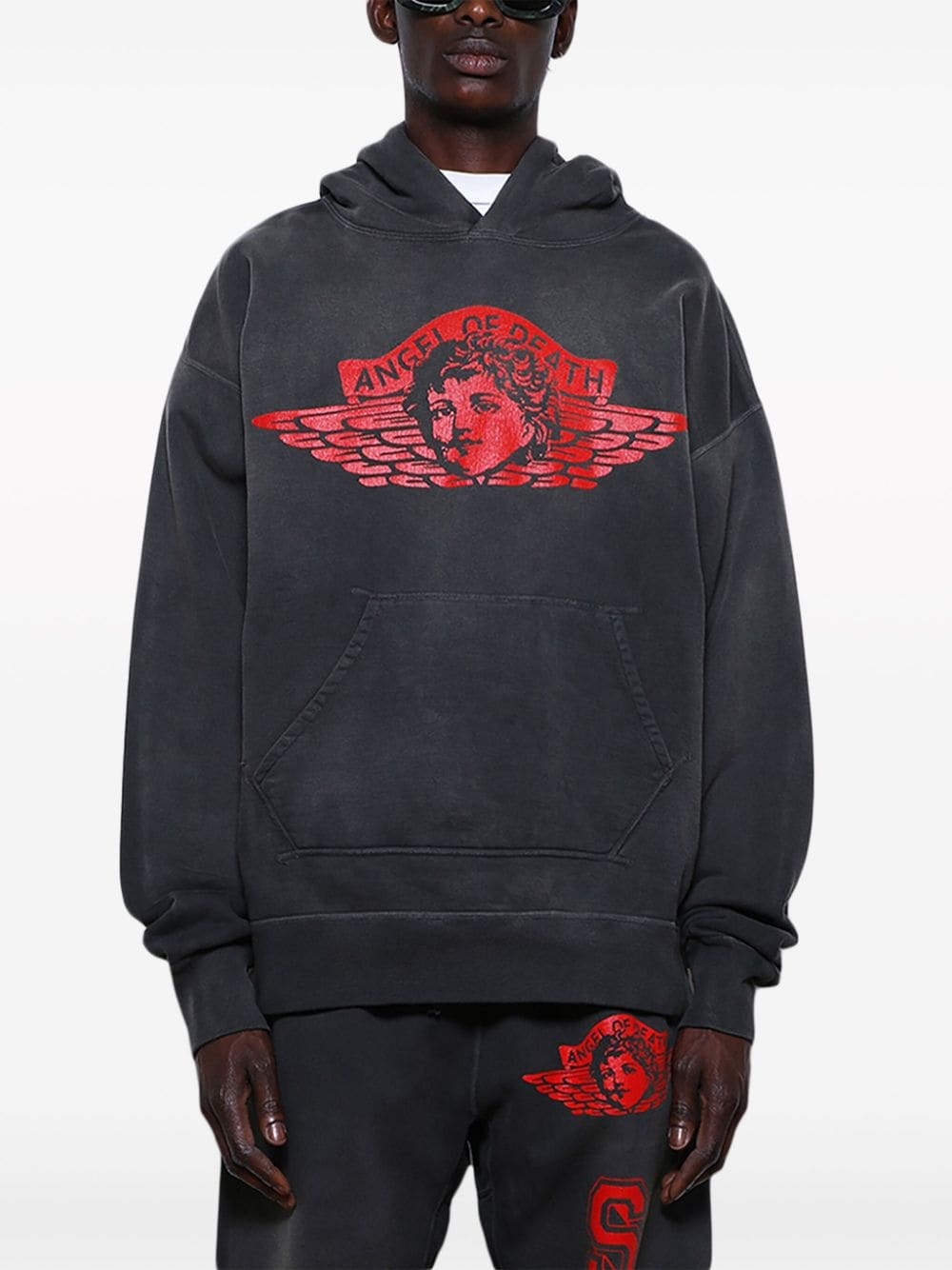 graphic-print cotton hoodie - 3