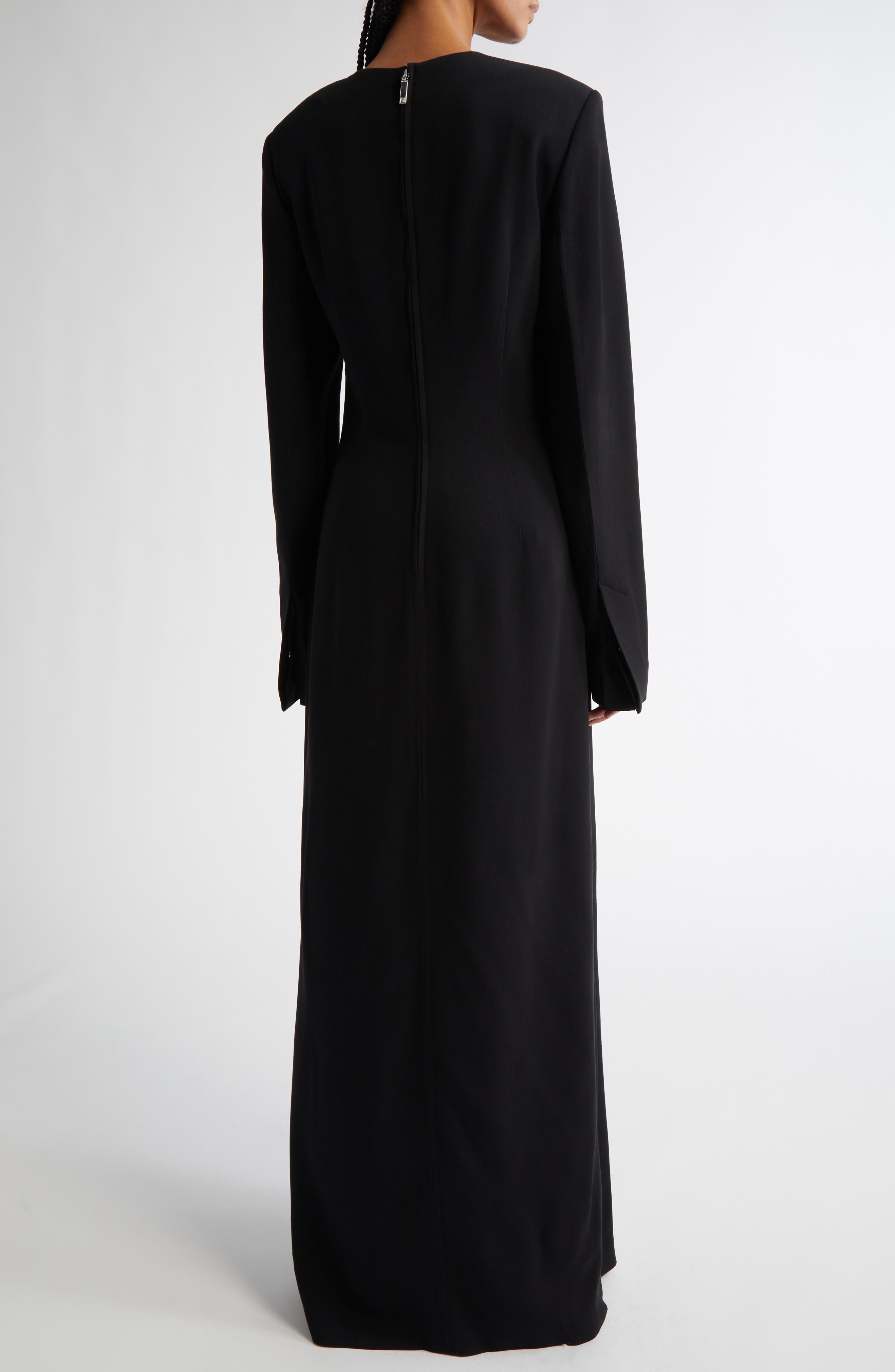 TOTEME Pocket Long Sleeve Evening Dress in Black at Nordstrom - 2