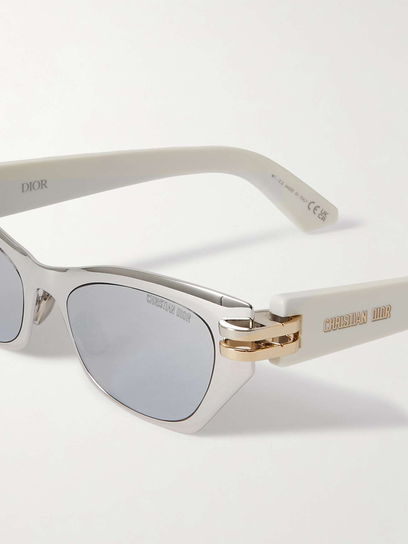 CDior B3U cat-eye silver-tone and acetate sunglasses - 4