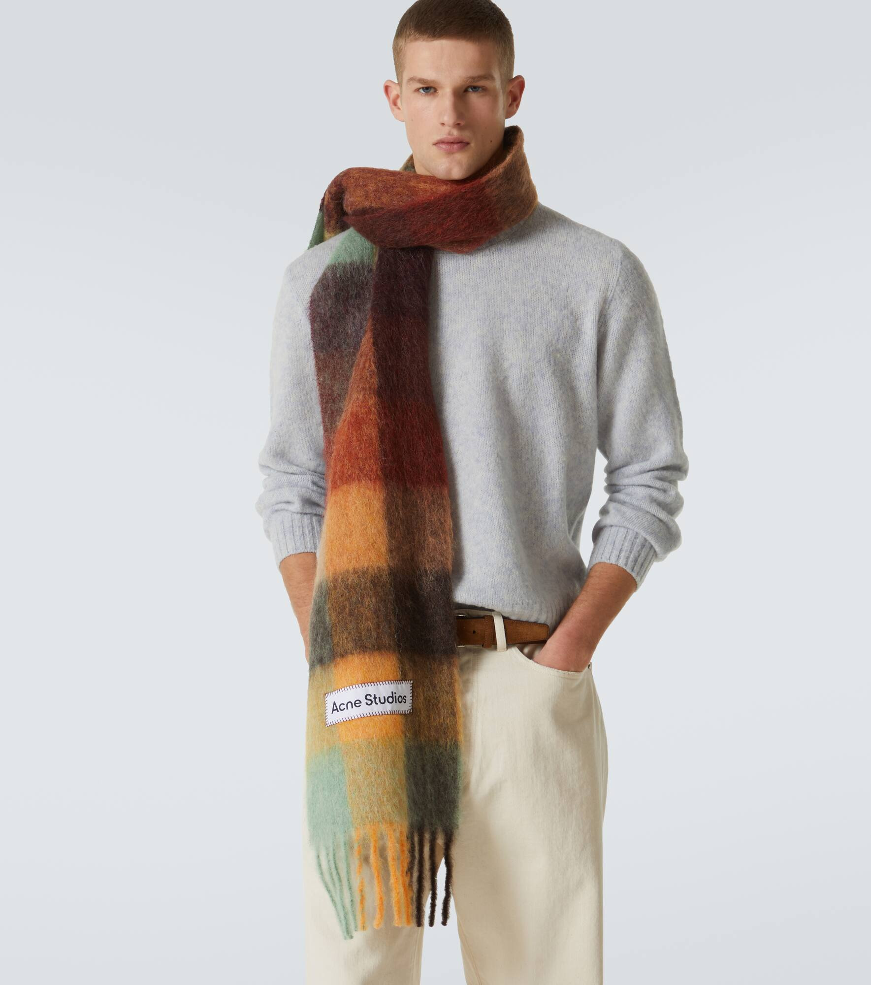 Vally alpaca-blend checked scarf - 2