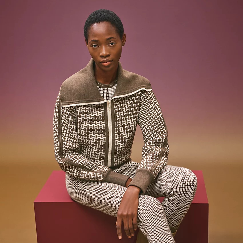 "Mosaique" knitted zip jacket - 1