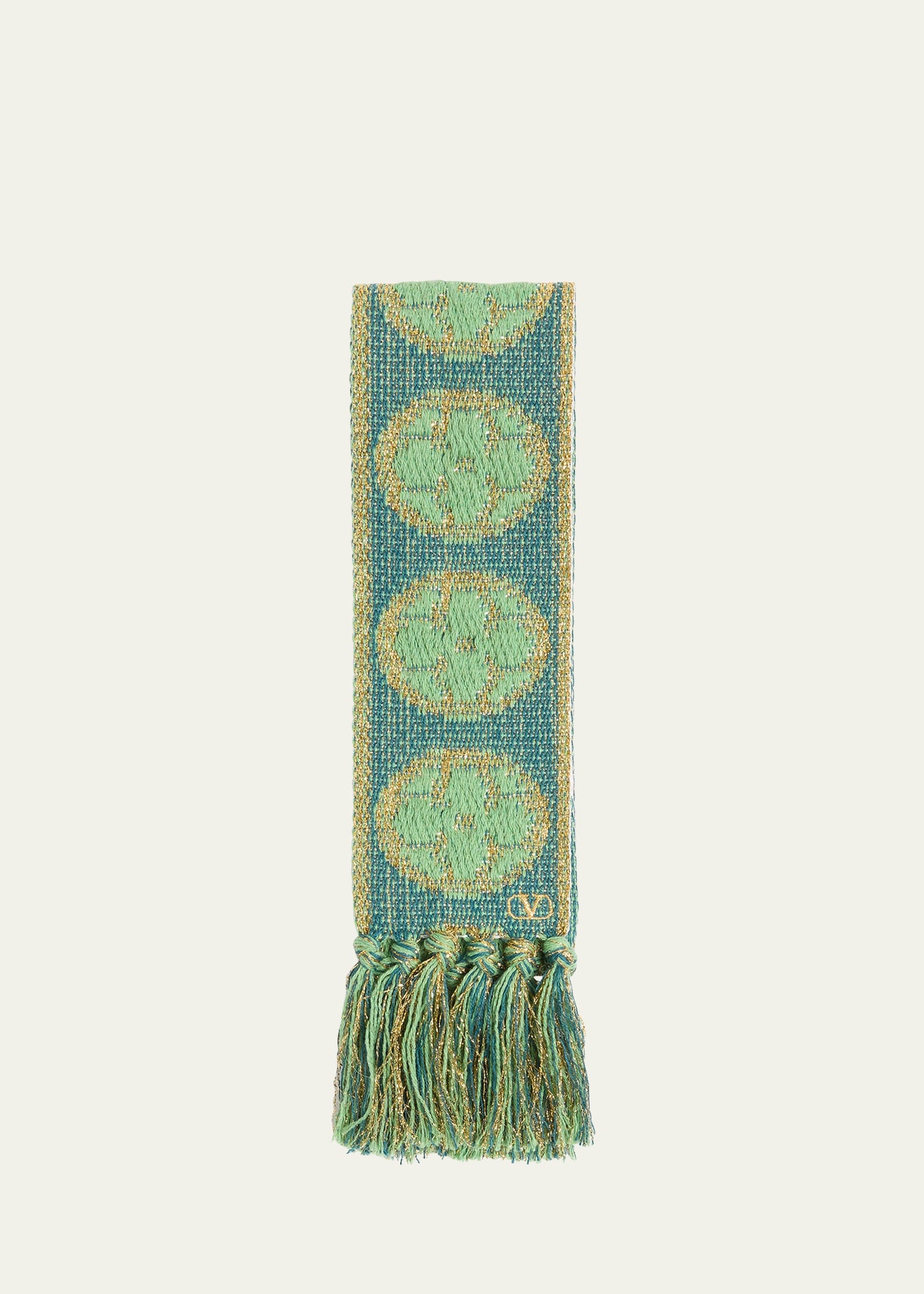 Metallic Antibes Cotton Fringe Scarf - 1
