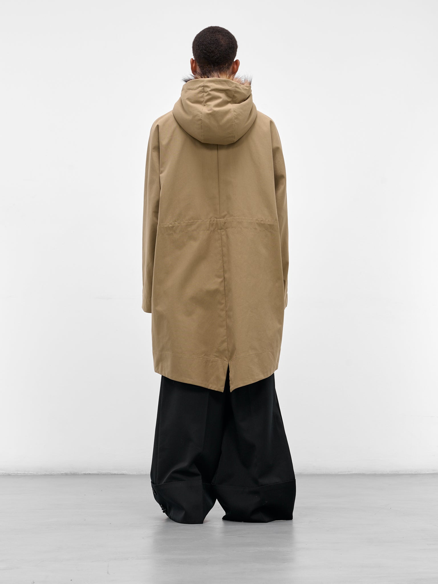 Beige Fur Lined Fishtail Parka - 3
