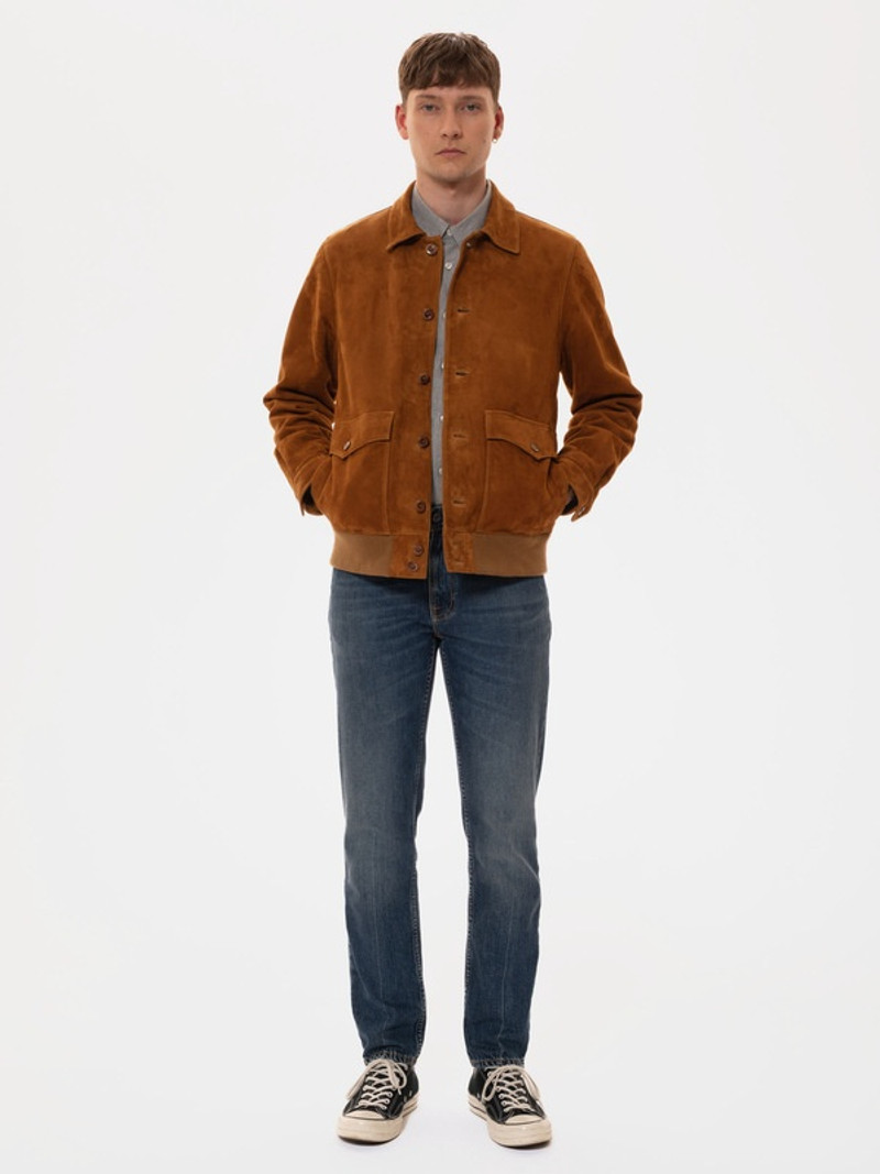 Nudie Jeans Steve Leather Jacket Cognac outlook