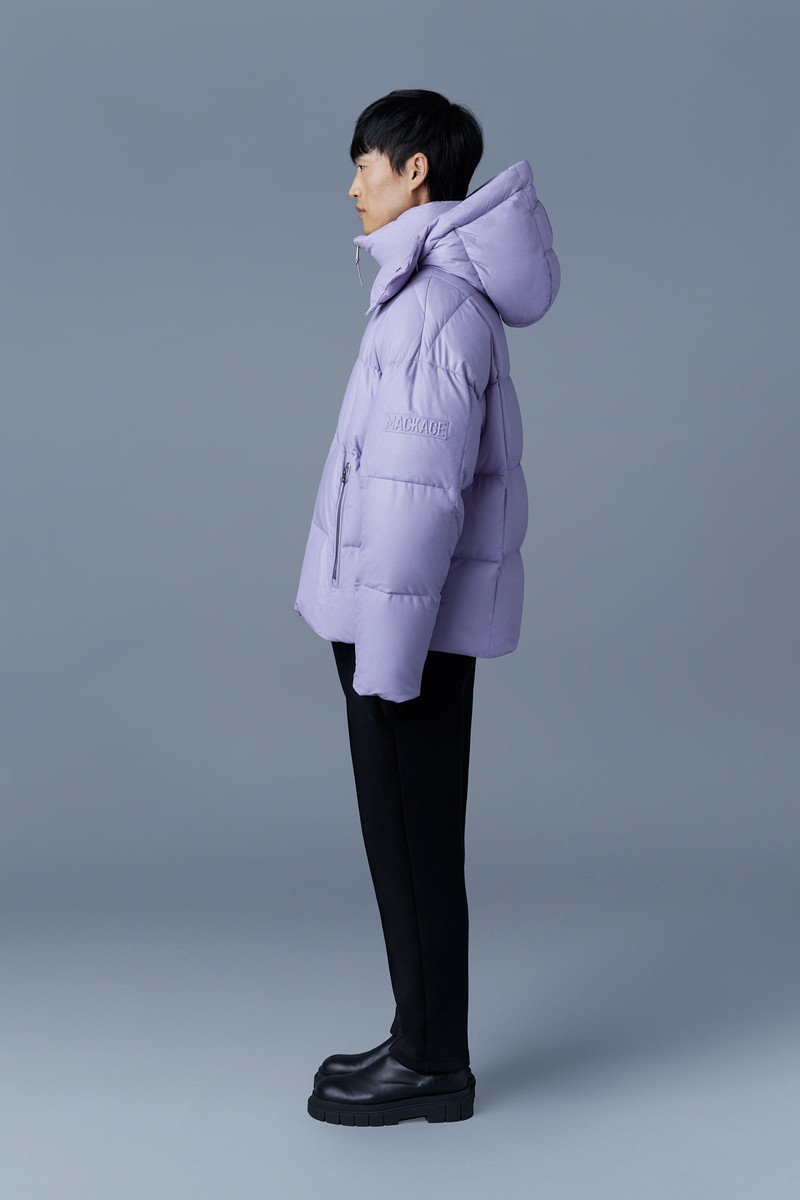 MIKKO (R) Leather down jacket with removable hood 3