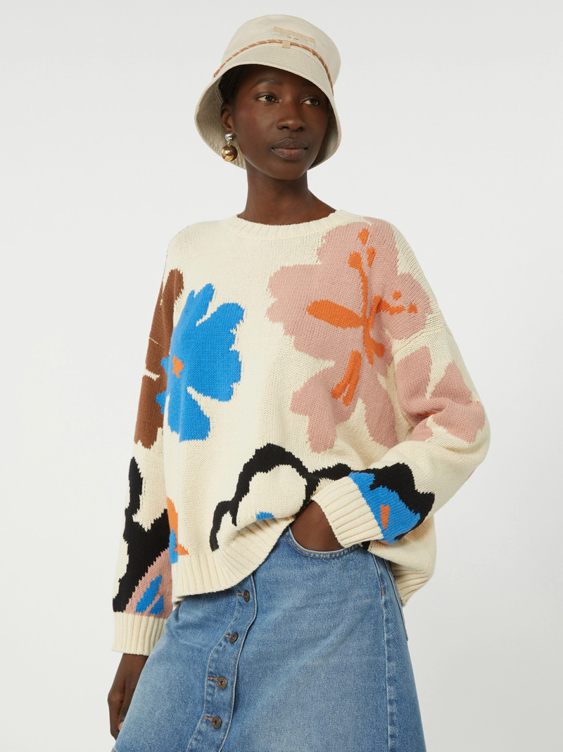 CELEBRE Patterned cotton crew-neck - MULTICOLOUR 5