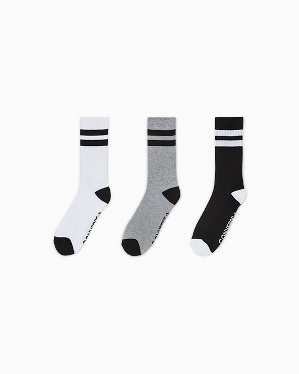 3-Pack Double Stripe Crew Socks - 1