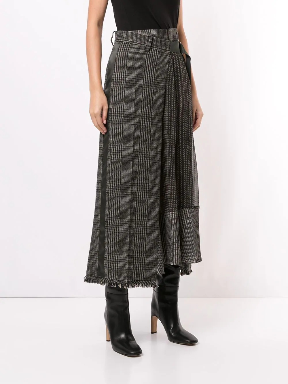 tartan wrap midi skirt - 3