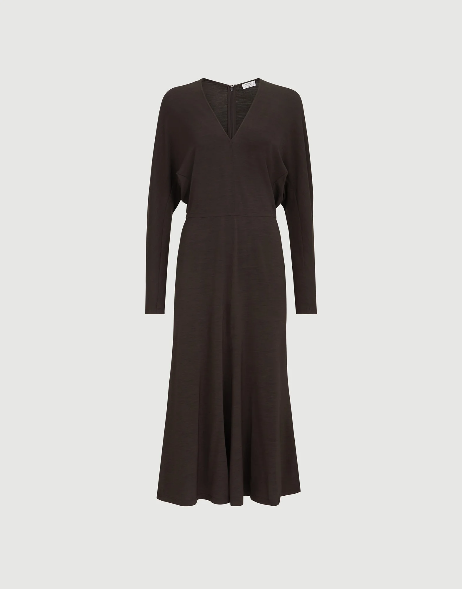 Techno wool jersey dress with monili - 1