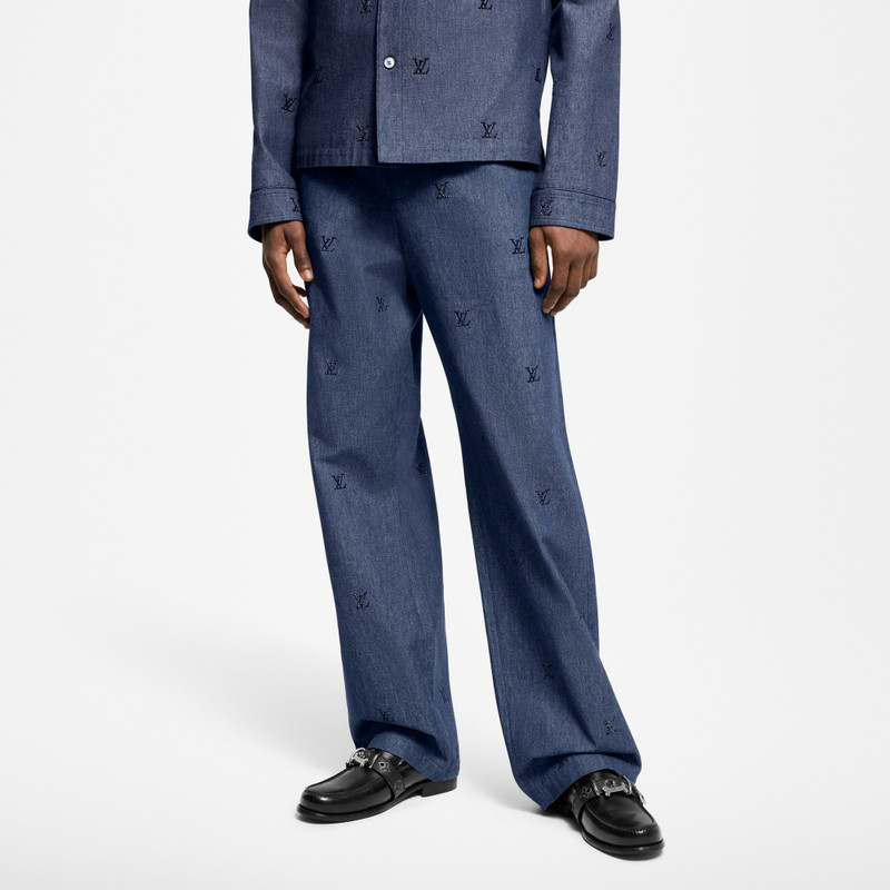 LV Blason Embellished Denim Pants 2