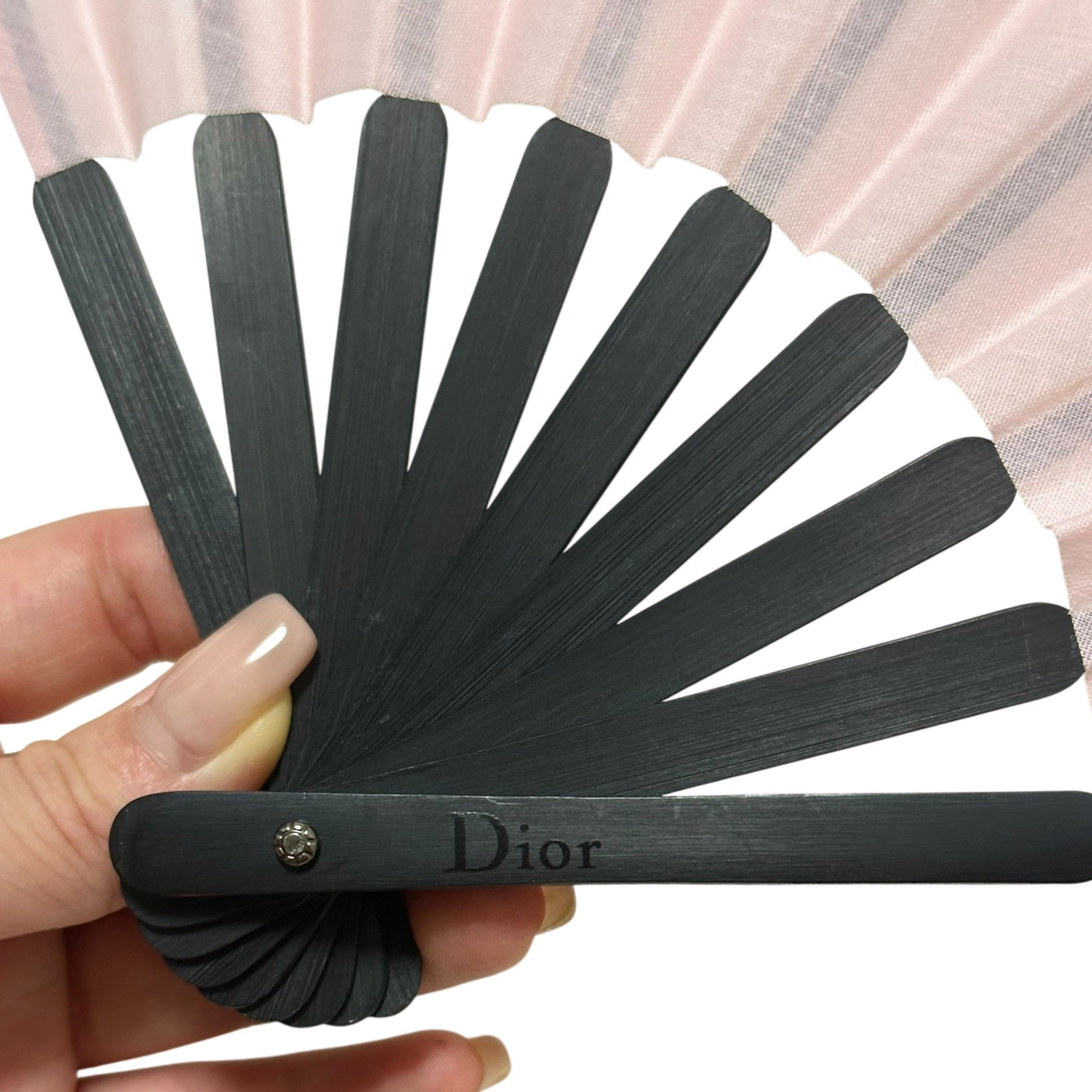 CHRISTIAN DIOR Wooden Folding Hand Fan with Logo - 6