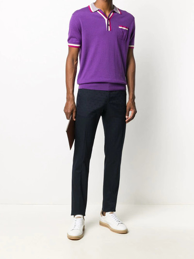 Etro striped trim polo shirt outlook