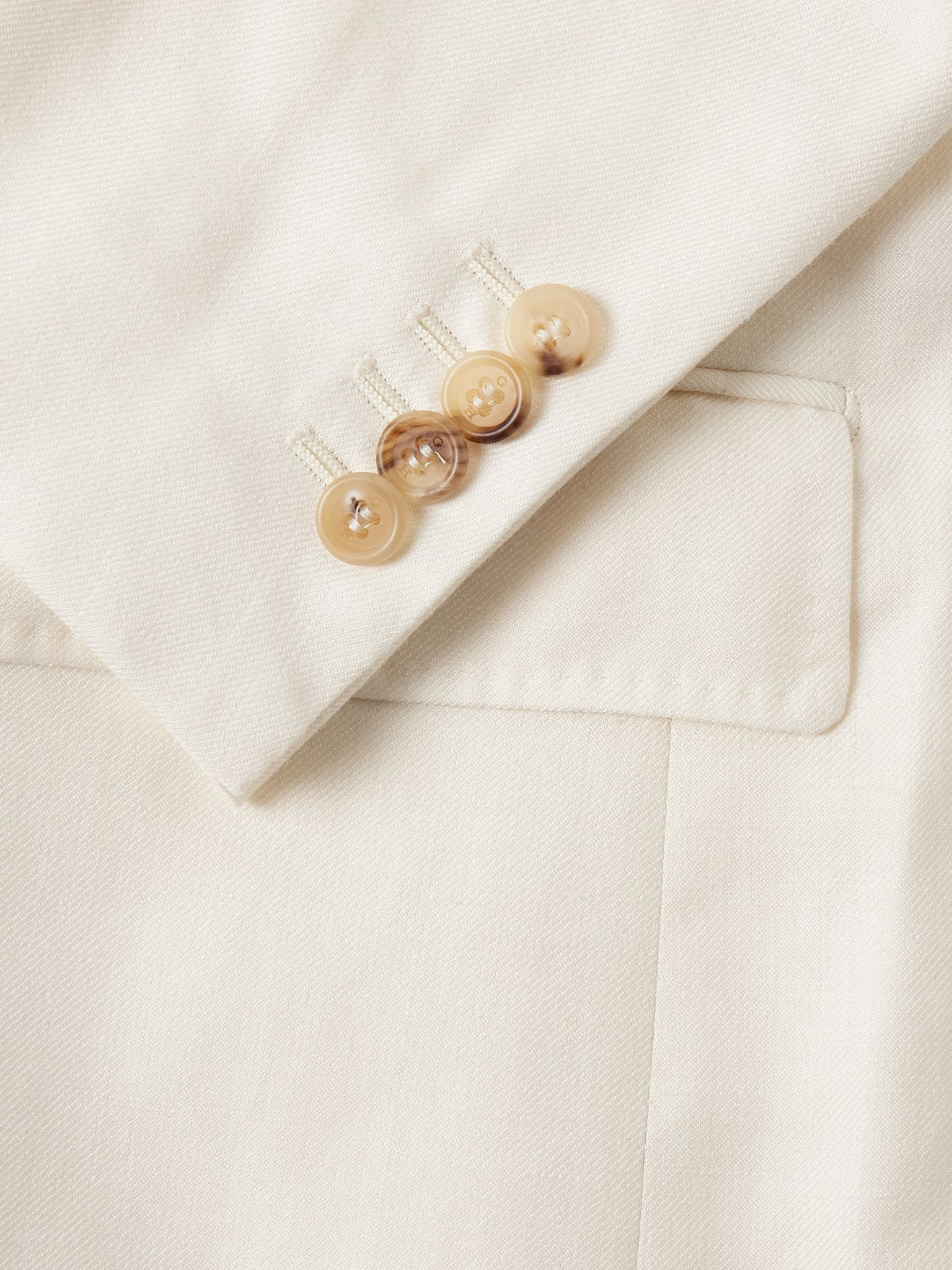 Irving Slim-Fit Unstructured Wool, Silk and Linen-Blend Twill Suit Jacket Ivory - 4