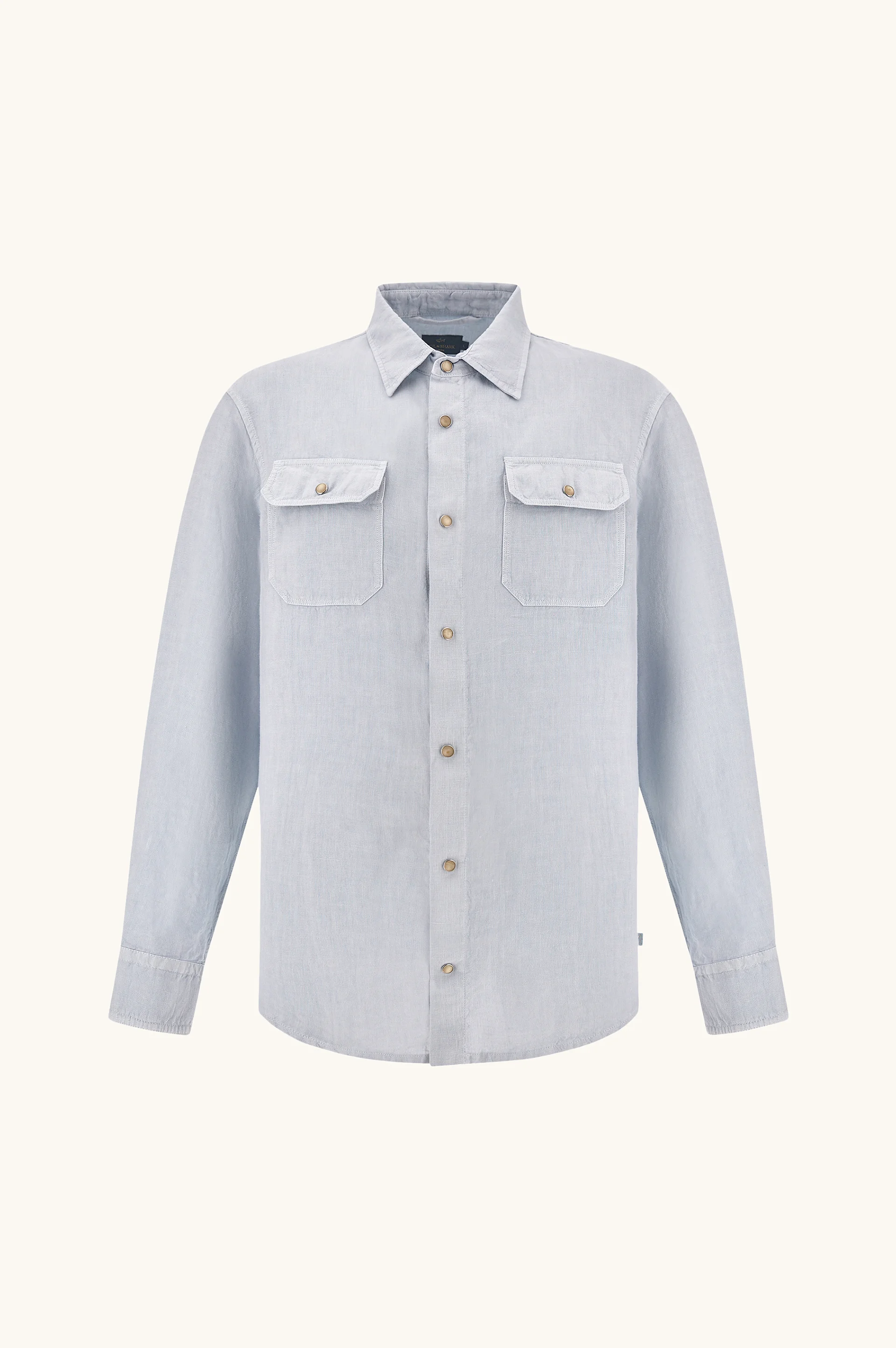 GARMENT DYED LINEN OVERSHIRT - 1