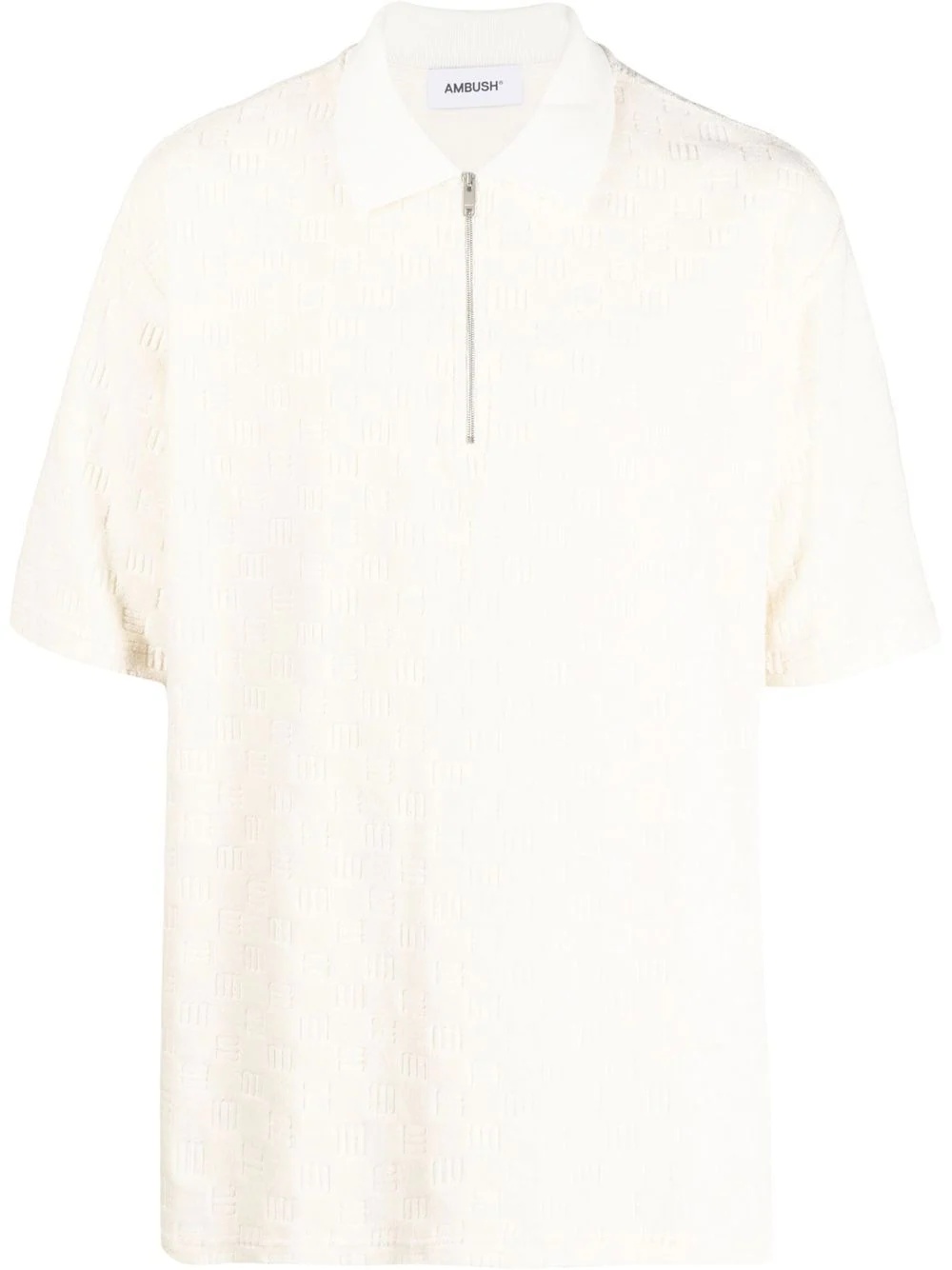 monogram-textured polo shirt - 1