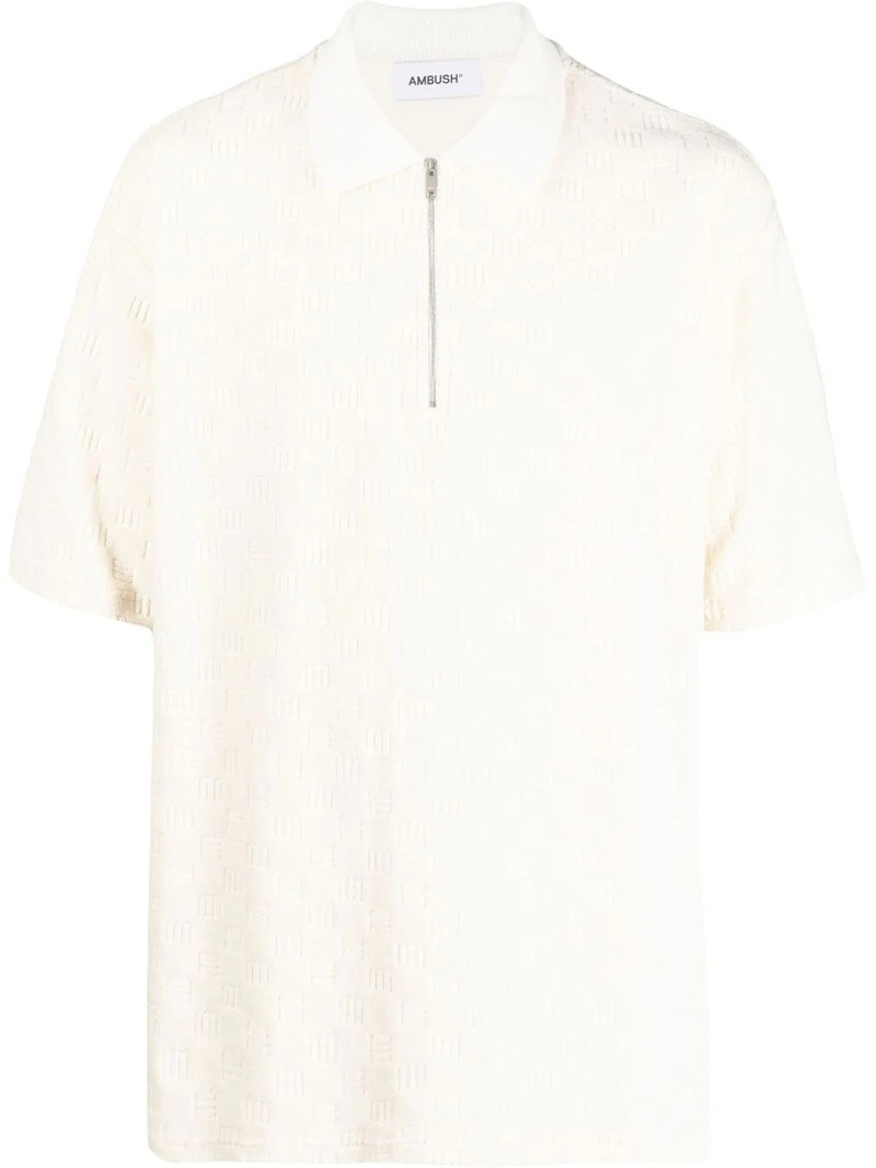 monogram-textured polo shirt 1