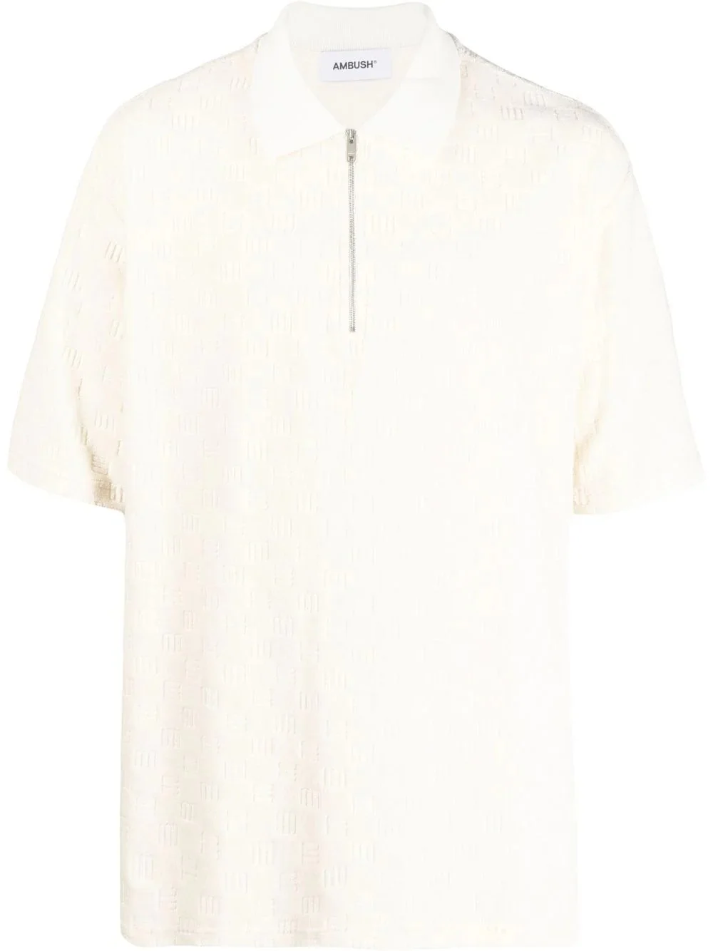 monogram-textured polo shirt - 1