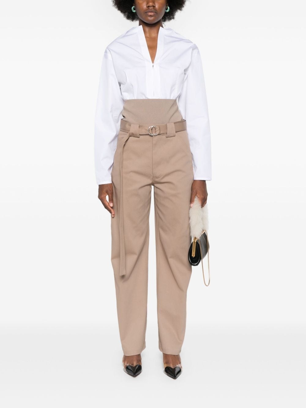 knit band cargo trousers - 2