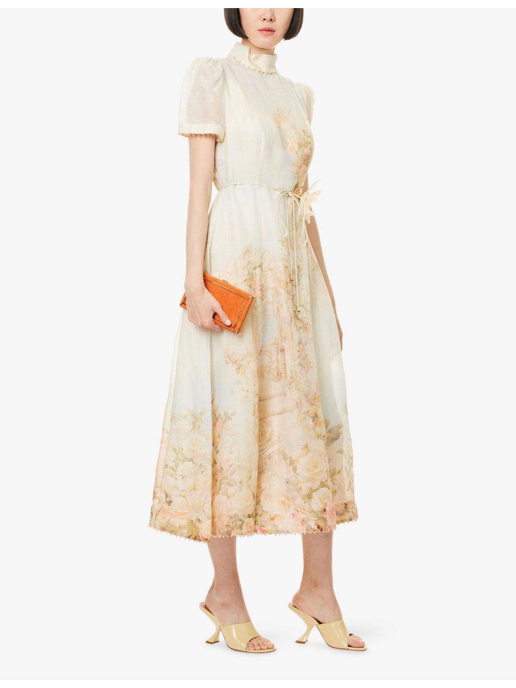 Memento Picnic Linen And Silk Midi Dress - 2