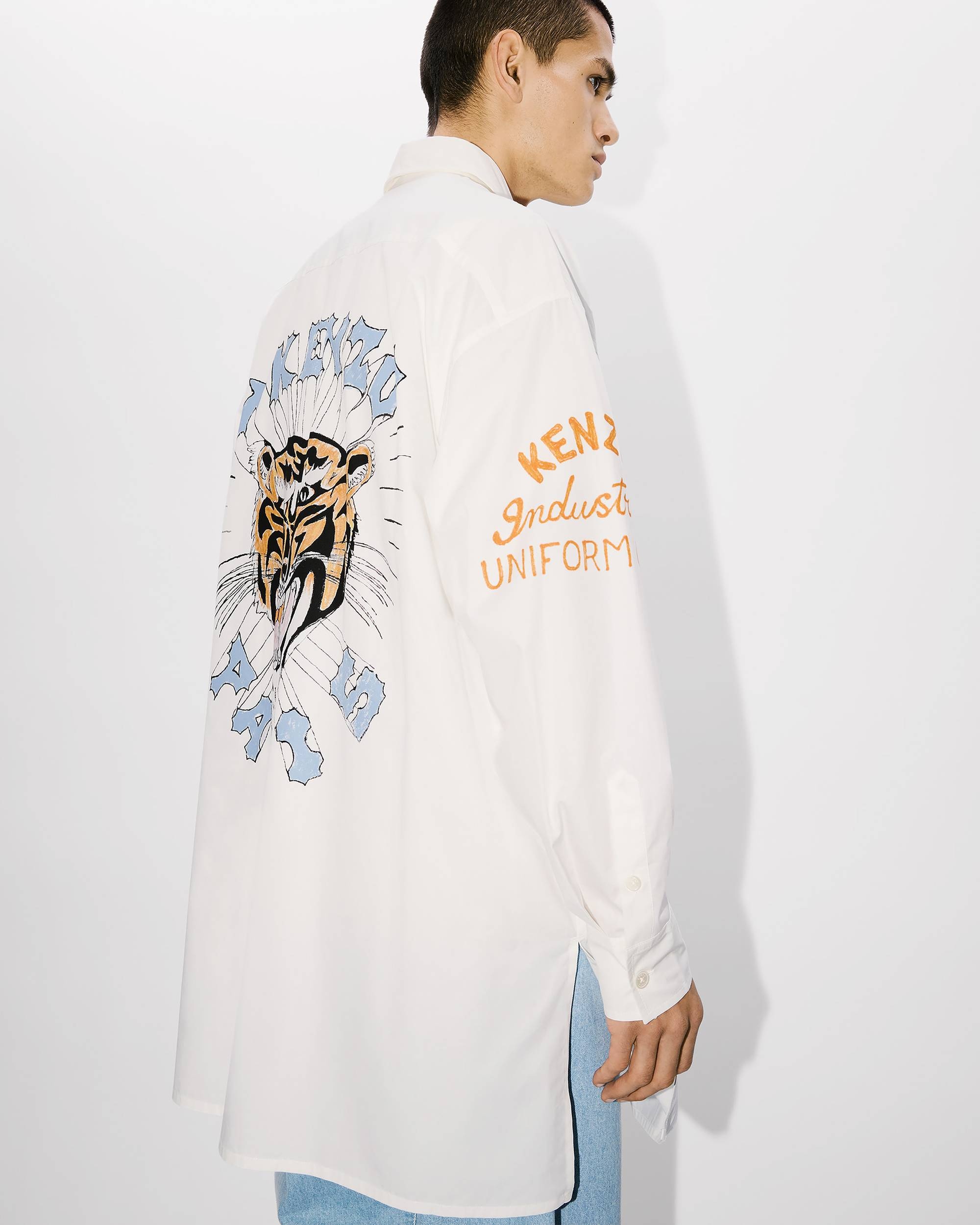 'KENZO Drawn Varsity' long oversized shirt - 8