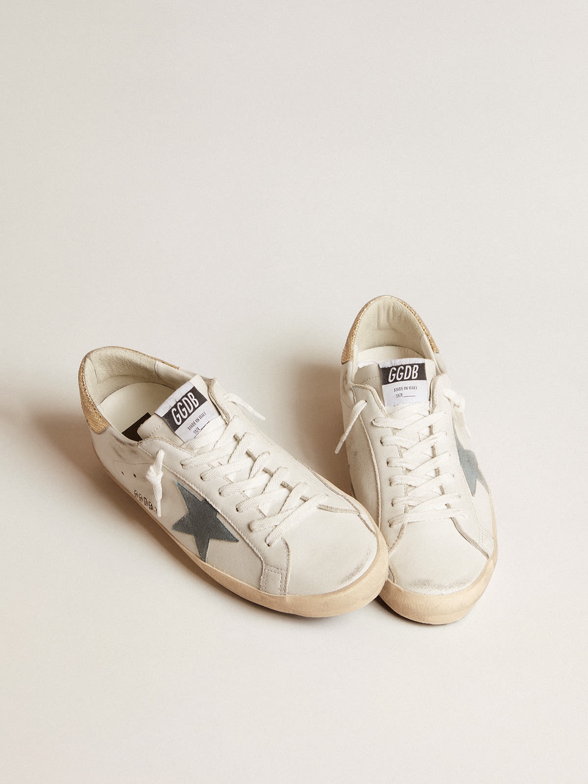 Super-Star with suede star and platinum snake-print leather heel tab - 2